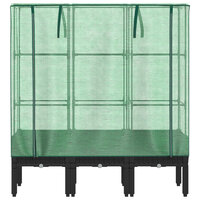 Plantenbak zwart op pootjes met kashoes 120x40x140 cm rattanlook