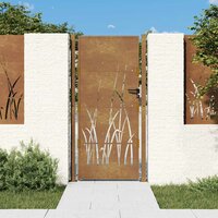 Tuinpoort - tuindeur bruin design gras 100x200 cm cortenstaal