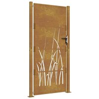 Tuinpoort - tuindeur bruin design gras 100x200 cm cortenstaal