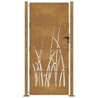 Tuinpoort - tuindeur bruin design gras 100x200 cm cortenstaal