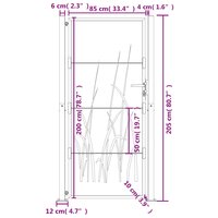 Tuinpoort - tuindeur bruin design gras 100x200 cm cortenstaal