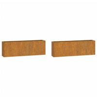 Plantenbakken wandmontage SET 2 st 53x10x17 cm cortenstaal roestig