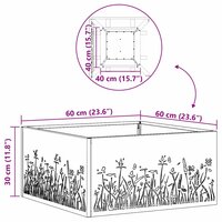 Vuurkorf Bram Bruin 60 x 60 x 30 cm Cortenstaal