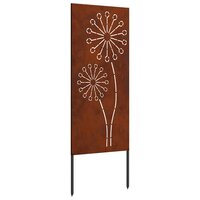 Tuin Privacy Screen Fretwerk Flower Roestig 50 x 140 cm Cortenstaal