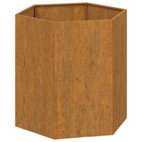 Plantenbak 6-hoekig roestig 40x40x45 cm cortenstaal