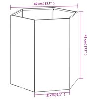 Plantenbak 6-hoekig roestig 40x40x45 cm cortenstaal