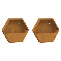 Plantenbakken wandmontage SET 2 st 46x10x40 cm cortenstaal roestig