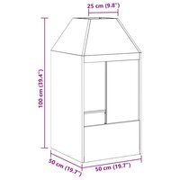 Vuurkorf Xavi Bruin 50 x 50 x 100 cm Cortenstaal tuinhaard