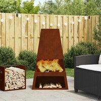 Vuurkorf Hero Bruin 60 x 35 x 100 cm Cortenstaal tuinhaard