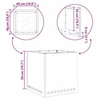 Rookloze Vuurschaal tuinhaard Bruin 48 x 48 x 50 cm Cortenstaal