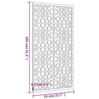 Wanddecoratie paneel tuin Moors ontwerp 105x55 cm cortenstaal