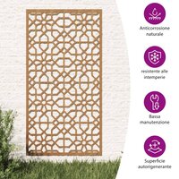 Wanddecoratie paneel tuin Moors ontwerp 105x55 cm cortenstaal