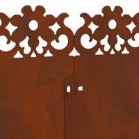 Gazonranden bloemmotief SET 10 st Roestig 103x22 cm Cortenstaal borderrand