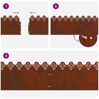 Gazonranden Franse lelie SET 10 pcs Roestig 103x22 cm Cortenstaal