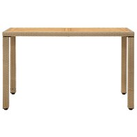 Tuintafel Marcia 123x60x74 cm poly rattan en massief acaciahout beige