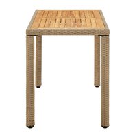 Tuintafel Marcia 123x60x74 cm poly rattan en massief acaciahout beige