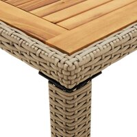 Tuintafel Marcia 123x60x74 cm poly rattan en massief acaciahout beige