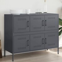 Dressoir Malmo 100,5x39x79 cm staal antracietkleurig