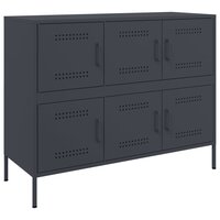 Dressoir Malmo 100,5x39x79 cm staal antracietkleurig