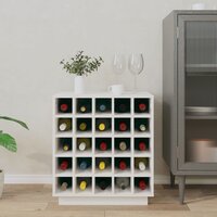 Wijnkast Immo 55,5x34x61 cm massief grenenhout wit