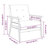 Fauteuil Minoes kunstleer zwart met houten armleuningen en poten