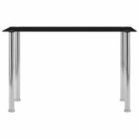 Eettafel Niro smal 120x60x75 cm gehard glas zwart