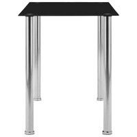 Eettafel Niro smal 120x60x75 cm gehard glas zwart