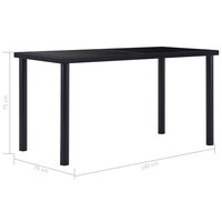 Eettafel Robert 140x70x75 cm gehard glas zwart