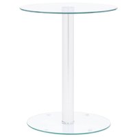 Salontafel Rondo 40 cm gehard glas transparant met aluminium