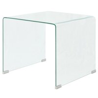 Salontafel Ambrosius transparant 49,5x50x45 cm gehard glas