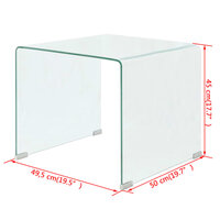 Salontafel Ambrosius transparant 49,5x50x45 cm gehard glas