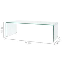 Salontafel Ambrosius 98x45x30 cm gehard glas transparant