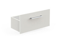 Witte Oxford lade-inzet met roestvrijstalen handgreep volledig uittrekbaar