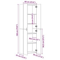 Archiefkast Andre wit, afmetingen