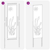 Tuin Privacy Screen Fretwerk Roestig 32 x 140 cm Cortenstaal