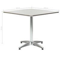 Tuintafel Limo 80x80x70 cm aluminium zilverkleurig