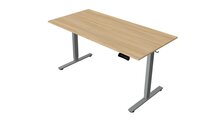 Licht eiken elektrisch zit-sta bureau Kerkmann Move New Base 140x80 cm