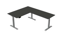 Antraciet zwart elektrisch verstelbaar zit-sta hoekbureau Kerkmann Move New Base 160x200 cm