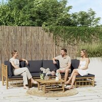 Sfeerafbeelding loungeset Canaria met grijze kussens
