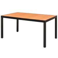 Tuintafel Midas 150x90x74 cm aluminium en HKC bruin schuinaanzicht