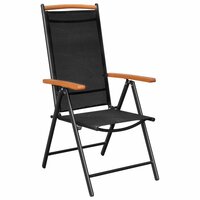 Tuinset Outdoor aluminium zwart 4 stoelen met tafel