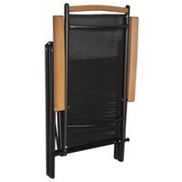 Tuinset Outdoor aluminium zwart 4 stoelen met tafel ingeklapt