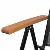 Tuinset Outdoor aluminium zwart 4 stoelen met tafel armleuning