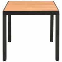 Tuinset Outdoor aluminium zwart 4 stoelen met tafel vooraanzicht