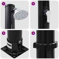 Tuindouche zonne-douche Zwart 217 cm PVC en Aluminium