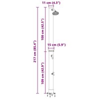 Tuindouche zonne-douche Zwart 217 cm PVC en Aluminium maatindicatie