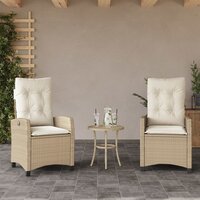 Bistroset Minga met kussens poly rattan beige - 3-delig - sfeerbeeld