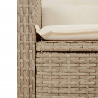 Bistroset Minga met kussens poly rattan beige - 3-delig