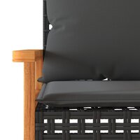 Bistroset Mantra met kussens poly rattan en acaciahout zwart