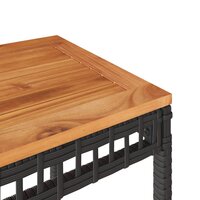 Bistroset Mantra met kussens poly rattan en acaciahout zwart